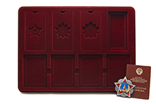Планшет для наград СССР 4 ячейки под ордена с винтом и 4 бланка