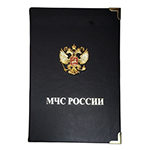 Ежедневник черный, для МЧС России с накладным гербом