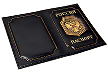 Обложка для паспорта «Россия» (цвет черный)