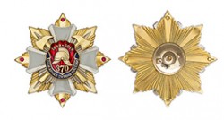 Орденский знак «370 лет пожарной охране России» с бланком удостоверения