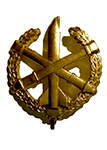 Петличная эмблема ракетных войск и артиллерии старого образца