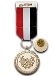 Медаль САР «Сирийско-российское боевое содружество» с бланком удостоверения и лацканным знаком