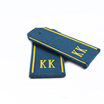Погоны для кадетов голубые с желтыми кантами, буквы КК (картонная основа)