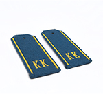 Погоны для кадетов голубые с желтыми кантами, буквы КК (картонная основа)