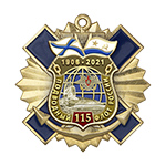 Знак двухуровневый «115 лет подводному флоту» с бланком удостоверения