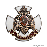 Нагрудный знак МЧС России «За заслуги» с бланком удостоверения